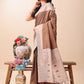 Shree Shyam Fashion Graceful Brown & Beige Lichi Silk Saree with Elegant Woven Pallu - Timeless Beauty for Every Occasion