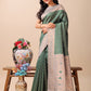 Shree Shyam Fashion Graceful Green & Beige Lichi Silk Saree with Elegant Woven Pallu - Timeless Beauty for Every Occasion