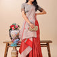 Shree Shyam Fashion Graceful Red & Beige Lichi Silk Saree with Elegant Woven Pallu - Timeless Beauty for Every Occasion