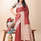 Shree Shyam Fashion Graceful Maroon & Beige Lichi Silk Saree with Elegant Woven Pallu - Timeless Beauty for Every Occasion