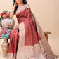 Shree Shyam Fashion Graceful Maroon & Beige Lichi Silk Saree with Elegant Woven Pallu - Timeless Beauty for Every Occasion