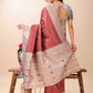 Shree Shyam Fashion Graceful Maroon & Beige Lichi Silk Saree with Elegant Woven Pallu - Timeless Beauty for Every Occasion