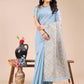 Shree Shyam Fashion Sky Blue Cotton Woven Zari Work Traditional Tassel Saree