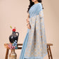 Shree Shyam Fashion Sky Blue Cotton Woven Zari Work Traditional Tassel Saree