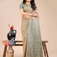 Shree Shyam Fashion Beige Cotton Woven Zari Work Traditional Tassel Saree