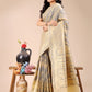 Shree Shyam Fashion Cream Cotton Woven Zari Work Traditional Tassel Saree