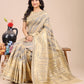 Shree Shyam Fashion Cream Cotton Woven Zari Work Traditional Tassel Saree
