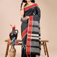 Shree Shyam Fashion Black Cotton Woven Zari Work Traditional Tassel Saree