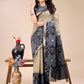 Shree Shyam Fashion Cream & Black Cotton Woven Zari Work Traditional Tassel Saree