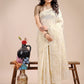 Shree Shyam Fashion Off White Cotton Woven Zari Work Traditional Tassel Saree