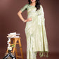 Shree Shyam Fashion Light Green Linen Cotton Saree - Elegant Simplicity for Everyday Grace