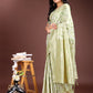 Shree Shyam Fashion Light Green Linen Cotton Saree - Elegant Simplicity for Everyday Grace