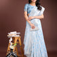 Shree Shyam Fashion Sky Blue Linen Cotton Saree - Elegant Simplicity for Everyday Grace