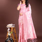 Shree Shyam Fashion Pink Linen Cotton Saree - Elegant Simplicity for Everyday Grace