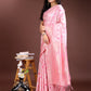 Shree Shyam Fashion Pink Linen Cotton Saree - Elegant Simplicity for Everyday Grace