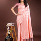Shree Shyam Fashion Peach Linen Cotton Saree - Elegant Simplicity for Everyday Grace