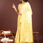 Shree Shyam Fashion Elegant Yellow Cotton Saree with Golden Zari Work - Graceful Comfort for Everyday & Festive Wear