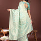 Shree Shyam Fashion Elegant Sea Green Cotton Saree with Golden Zari Work - Graceful Comfort for Everyday & Festive Wear