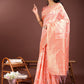 Shree Shyam Fashion Elegant Orange Cotton Saree with Golden Zari Work - Graceful Comfort for Everyday & Festive Wear