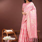 Shree Shyam Fashion Elegant Pink Cotton Saree with Golden Zari Work - Graceful Comfort for Everyday & Festive Wear