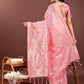 Shree Shyam Fashion Elegant Pink Cotton Saree with Golden Zari Work - Graceful Comfort for Everyday & Festive Wear