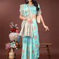 Shree Shyam Fashion Elegant Sea Green Linen Saree with Intricate Woven Patterns - Lightweight Grace for Everyday and Festive Moments