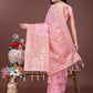 Shree Shyam Fashion Elegant Light Pink Linen Saree with Intricate Woven Patterns - Lightweight Grace for Everyday and Festive Moments