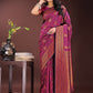 Astita Majestic Purple Banarasi Silk Saree with Golden Zari - Timeless Indian Ethnic Elegance for Weddings & Festive Occasions | Swadesiicart