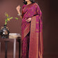 Astita Majestic Purple Banarasi Silk Saree with Golden Zari - Timeless Indian Ethnic Elegance for Weddings & Festive Occasions | Swadesiicart