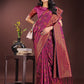 Astita Majestic Purple Banarasi Silk Saree with Golden Zari - Timeless Indian Ethnic Elegance for Weddings & Festive Occasions | Swadesiicart