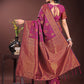 Astita Majestic Purple Banarasi Silk Saree with Golden Zari - Timeless Indian Ethnic Elegance for Weddings & Festive Occasions | Swadesiicart