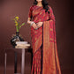 Astita Majestic Maroon Banarasi Silk Saree with Golden Zari - Timeless Indian Ethnic Elegance for Weddings & Festive Occasions | Swadesiicart