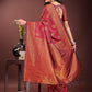 Astita Majestic Maroon Banarasi Silk Saree with Golden Zari - Timeless Indian Ethnic Elegance for Weddings & Festive Occasions | Swadesiicart