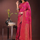 Astita Majestic Magenta Banarasi Silk Saree with Golden Zari - Timeless Indian Ethnic Elegance for Weddings & Festive Occasions | Swadesiicart