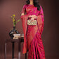 Astita Majestic Magenta Banarasi Silk Saree with Golden Zari - Timeless Indian Ethnic Elegance for Weddings & Festive Occasions | Swadesiicart