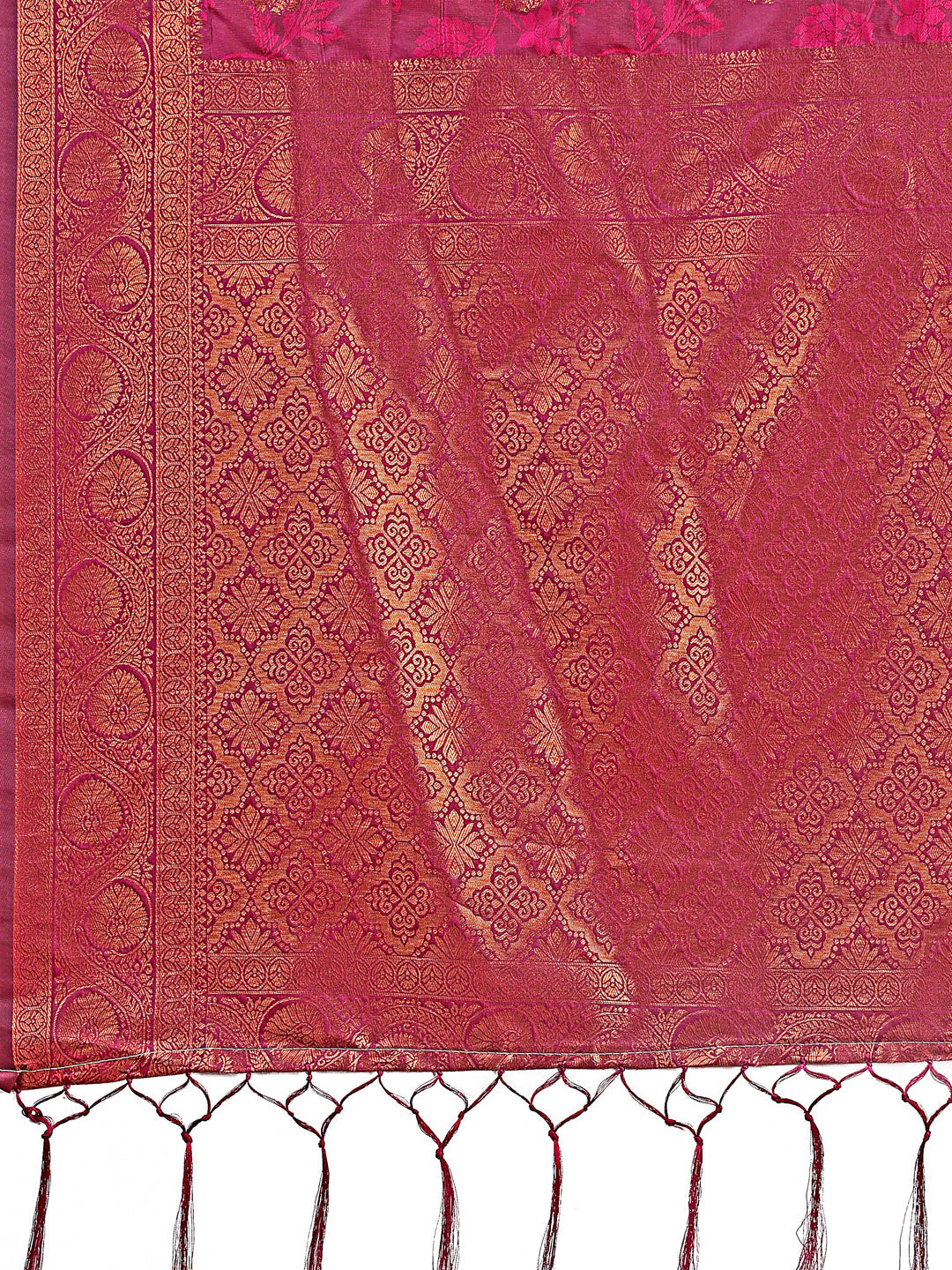 Astita Majestic Magenta Banarasi Silk Saree with Golden Zari - Timeless Indian Ethnic Elegance for Weddings & Festive Occasions | Swadesiicart