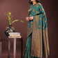 Astita Majestic Dark Green Banarasi Silk Saree with Golden Zari - Timeless Indian Ethnic Elegance for Weddings & Festive Occasions | Swadesiicart