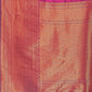 Shree Shyam Fashion Purple Linen Cotton Saree with Golden Zari Leaf Woven Design & Rich Pallu - Festive Wear | Office Look | Soft Drape