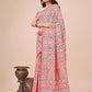 Shree Shyam Fashion Elegant White Jacquard Linen Cotton Saree with Traditional Multicolor Weave & Tassel Pallu - Festive & Casual Wear for Women