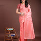 Shree Shyam Fashion Peach Linen Cotton Woven Zari Work Traditional Tassel Saree