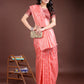 Shree Shyam Fashion Peach Linen Cotton Woven Zari Work Traditional Tassel Saree
