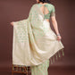 Shree Shyam Fashion Light Green Linen Cotton Woven Zari Work Traditional Tassel Saree
