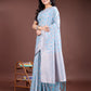 Shree Shyam Fashion Sky Blue Linen Cotton Woven Zari Work Traditional Tassel Saree