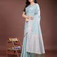 Shree Shyam Fashion Sea Green Linen Cotton Woven Zari Work Traditional Tassel Saree