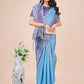 Shree Shyam Fashion Premium Sky Blue Floral Woven Lichi Silk Saree with Rich Pallu & Tassels - Festive & Party Wear for Women