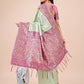 Shree Shyam Fashion Premium Olive Green & Pink Floral Woven Lichi Silk Saree with Rich Pallu & Tassels - Festive & Party Wear for Women