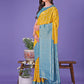 Shree Shyam Fashion Vibrant Yellow & Blue Lichi Silk Saree with Rich Woven Border and Contrast Blouse - Festive & Wedding Wear
