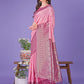 Shree Shyam Fashion Vibrant Pink & Magenta Lichi Silk Saree with Rich Woven Border and Contrast Blouse - Festive & Wedding Wear