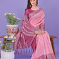 Shree Shyam Fashion Vibrant Pink & Magenta Lichi Silk Saree with Rich Woven Border and Contrast Blouse - Festive & Wedding Wear