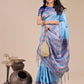 Shree Shyam Fashion Radiant Sky Blue Silk Saree with Pink & Blue Floral Pattern - Perfect for Weddings & Festive Glamour